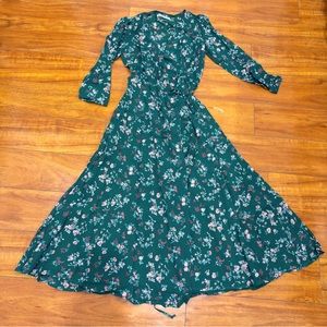 Reformation wrap midi dress with full sleeve